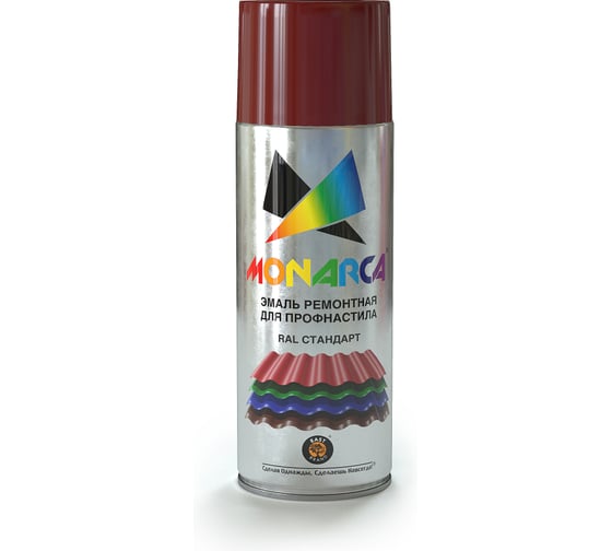 Изображение товара Аэрозольная эмаль для профнастила MONARCA RAL3005 красное вино 73005