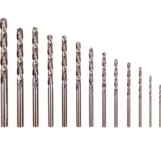 Изображение товара Набор сверл по металлу кобальтовых MONOGRAM 1.5-6.5 мм, 13 предметов 105-710