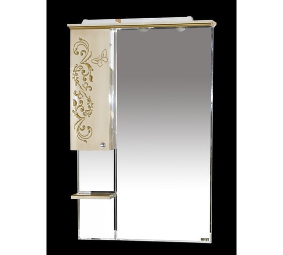 Изображение товара Зеркальный шкаф Misty Бабочка-75 левый, бежевый, патина Л-Баб04075-033СвЛ