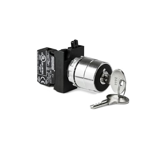 Изображение товара Кнопка с ключом Emas 2-0-1, с фиксацией, ключ вынимается в положениях 2-0-11НО+1НЗ CM CM102AC30