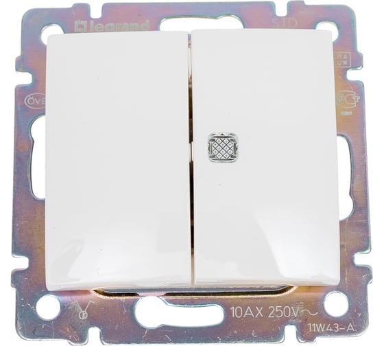 Изображение товара Выключатель Legrand двойной с индикацией Valena, белый 694278