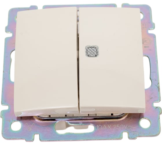 Изображение товара Выключатель Legrand двойной с индикацией Valena, слоновая кость 695606