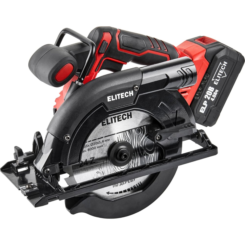 Изображение товара Аккумуляторная пила Elitech ПДА 2055БЛ дисковая бесщеточная 165 мм 20 В