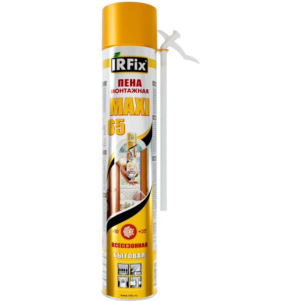 Изображение товара Пена монтажная бытовая всесезонная IRFIX MAXI 65 820 мл