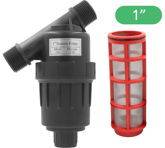 Изображение товара Фильтр ПоливНаДаче 1" сетчатый, 120 mesh для капельного полива (4 куб.м/час). 1732S120MBT