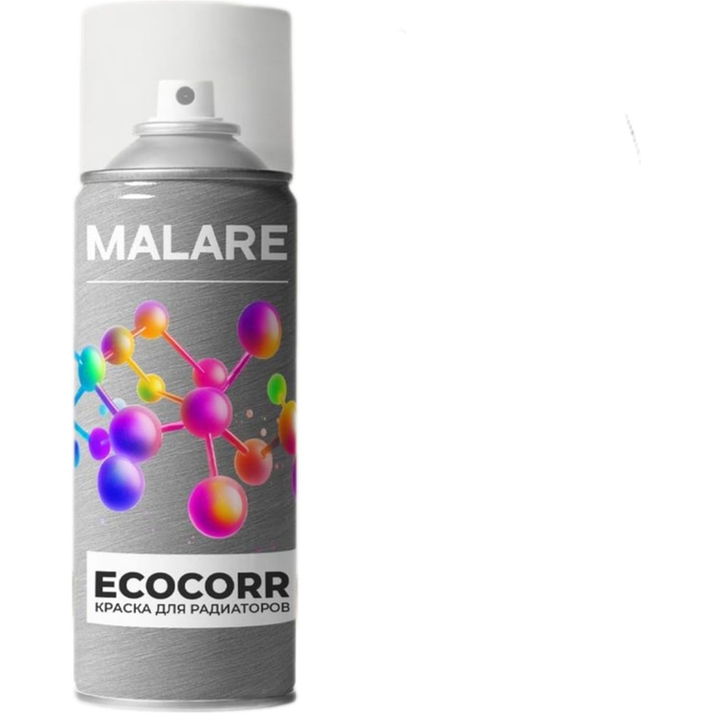 Изображение товара Аэрозольная краска термостойкая MALARE EcoCorr для труб, батарей и радиаторов отопления, износостойкая быстросохнущая высокопрочная RAL 7004, сигнальный серый, матовая, 4660504742200