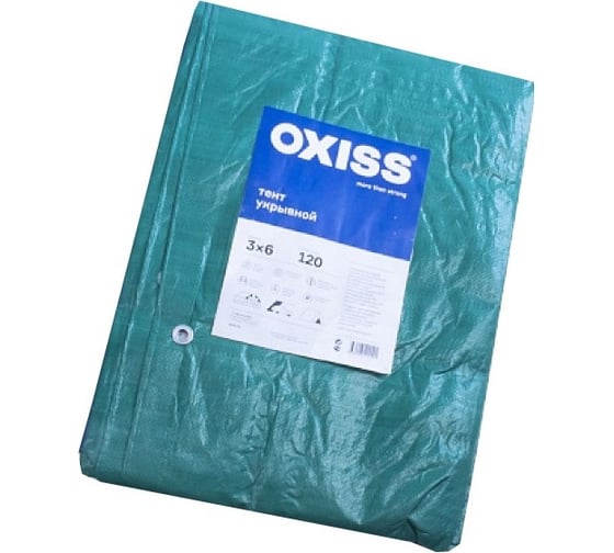 Изображение товара Тент укрывной (3х6 м; 120 мкм; зеленый/серый) Oxiss 4630025420284
