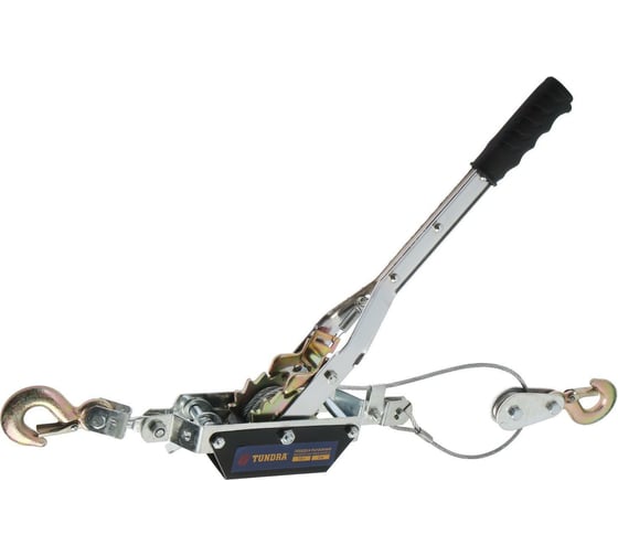 Изображение товара Рычажная лебедка ТУНДРА двойное храповое колесо, тяга 1.5 т, подъем 0.6 т, трос 2 метра 1975459