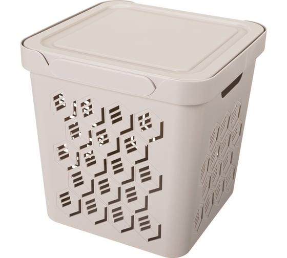 Изображение товара Универсальный ящик Econova Deluxe с крышкой, 286х286х286 мм, 18 л, светло-бежевый 433242734