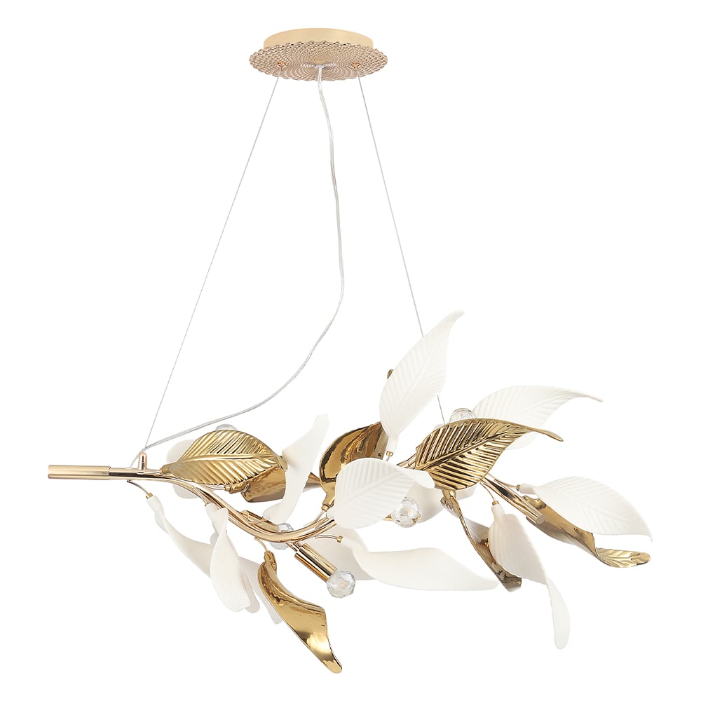 Изображение товара Подвесной светильник Crystal lux STEFANIA SP6 с 6 лампами золотой стиль флористика