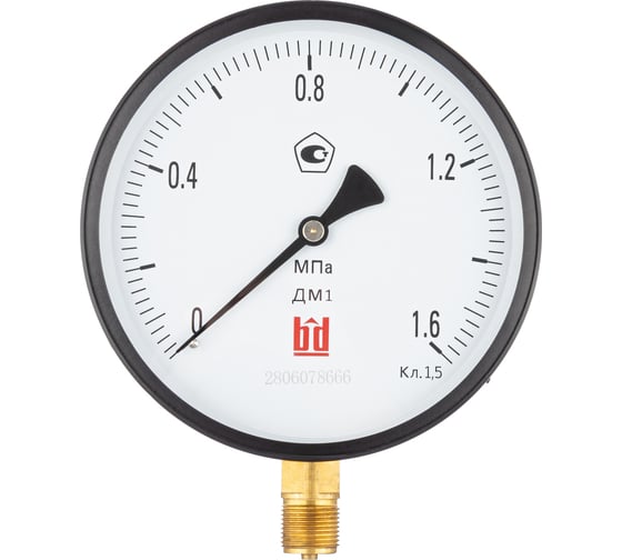 Изображение товара Манометр BD ДМ 1 Т2 160 Р 0-1.6 МПа, кл.1.5, M20x1.5 1131100005
