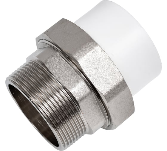 Изображение товара Муфта комбинированная Damento разъёмная, 50 мм, наружная резьба 2", белый 014602