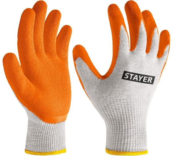 Изображение товара Перчатки с рельефным латексным покрытием STAYER Ultra S-M, противоскользящие 11403-S
