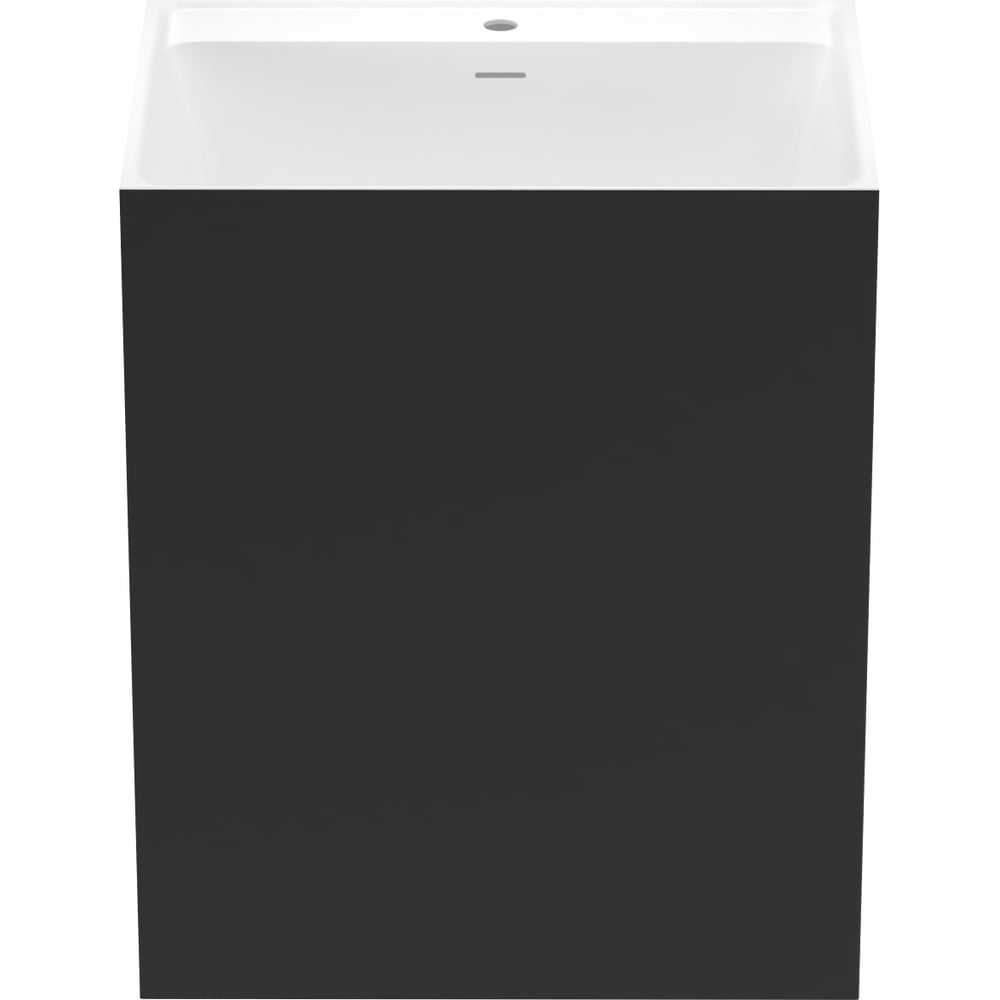Изображение товара Напольная раковина Wellsee Doux моноблок матовый черный 700 мм