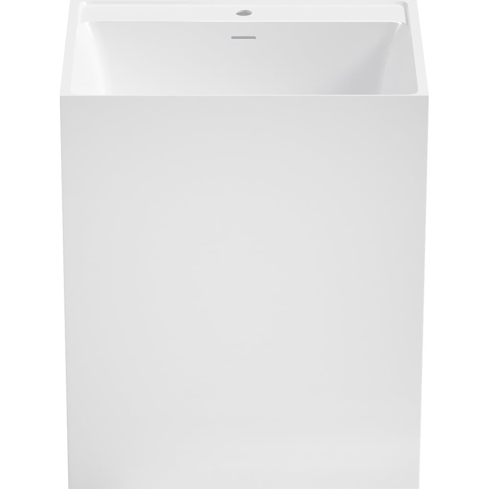 Изображение товара Напольная раковина Wellsee Doux моноблок глянцевая белая современная прямоугольная