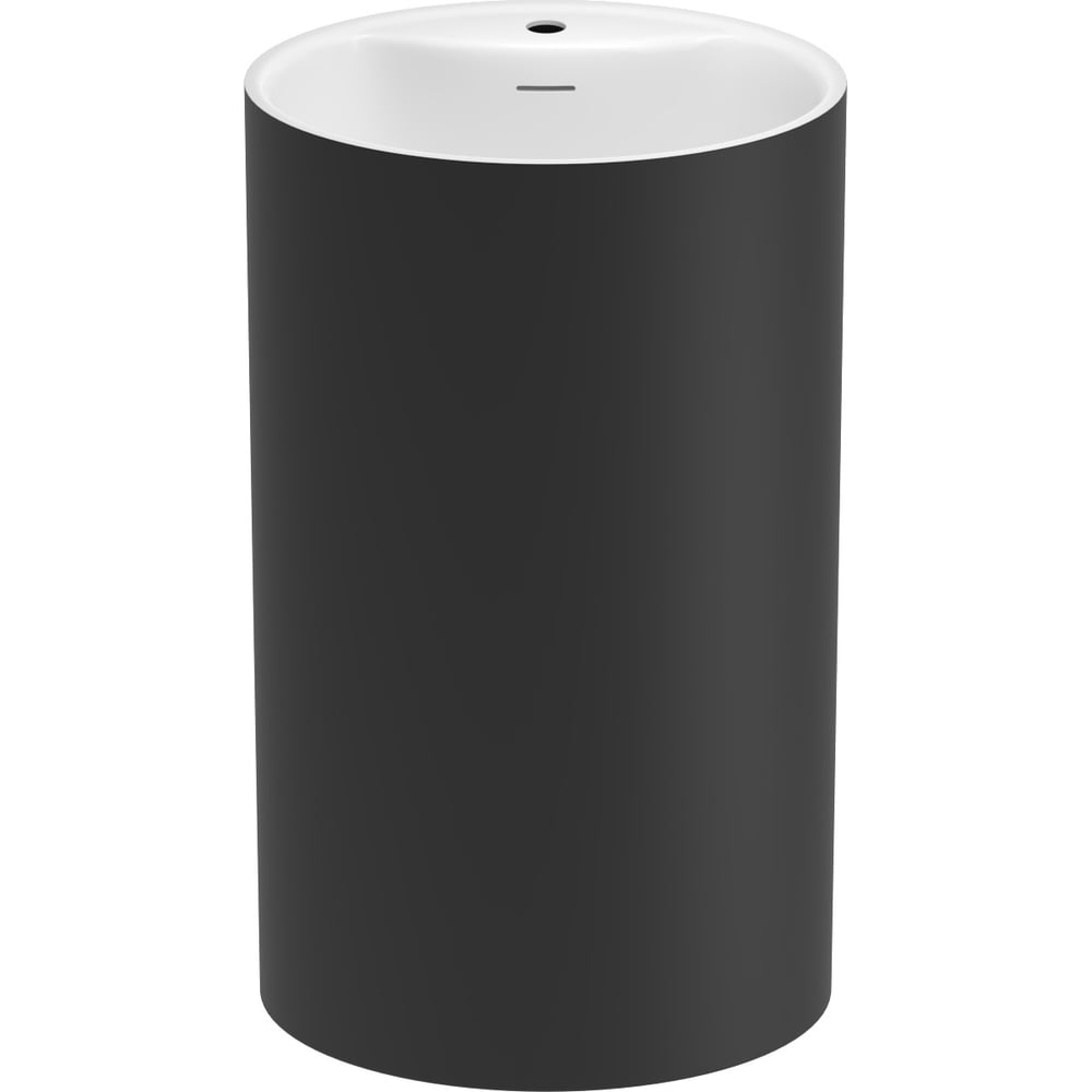 Изображение товара Напольная раковина Wellsee Coquillage моноблок овальная матовая черный белый