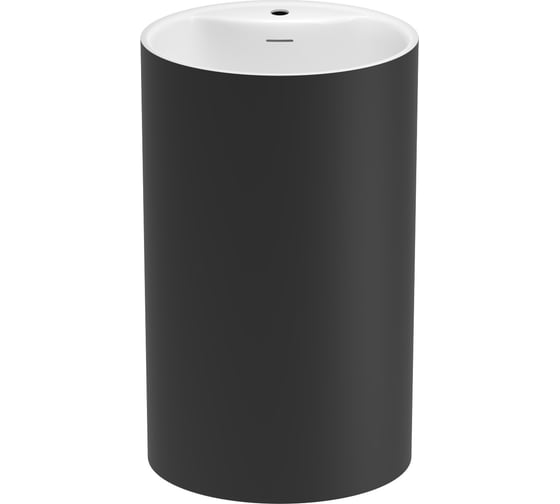 Изображение товара Напольная раковина отдельно стоящая Wellsee Coquillage, моноблок, матовый черный 232803000