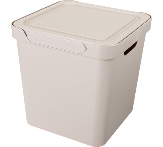 Изображение товара Универсальный ящик Econova Luxe с крышкой, 286х286х286 мм, 18 л, светло-бежевый 433242634