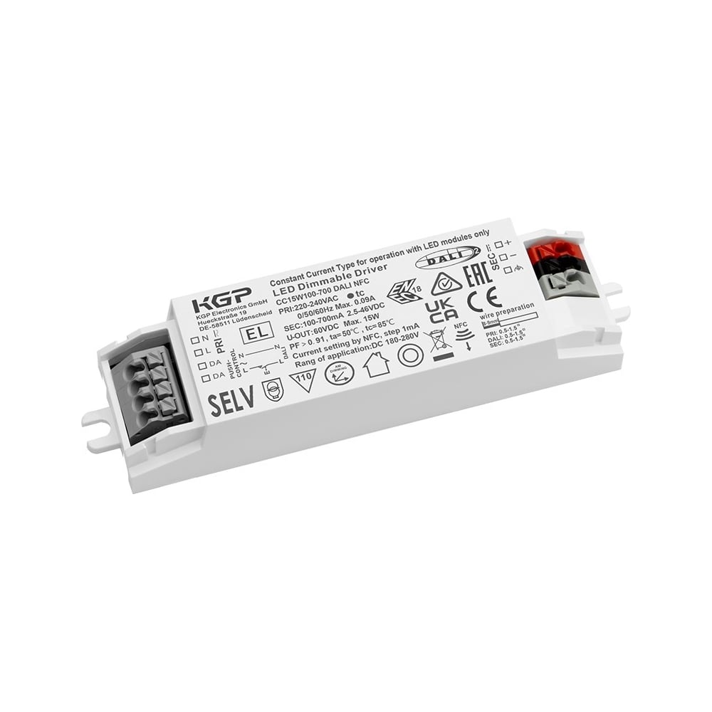 Изображение товара LED-драйвер KGP 20Вт AC-DC CC20W350-500CG DALI Т03734196