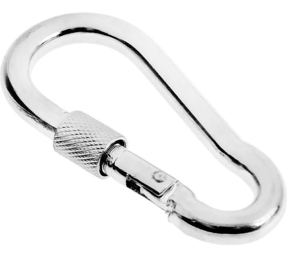 Изображение товара Монтажный карабин с фиксатором TUNDRA krep, DIN 5299D, 9х90 мм, оцинкованный 5244794