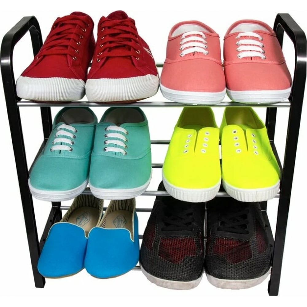 Трехъярусная этажерка для обуви UNISTOR двухъярусная раздвижная этажерка для обуви unistor