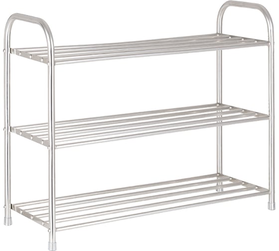 Изображение товара Этажерка для обуви UniStor VAST трёхъярусная, нержавеющая сталь, 60х24х50 см 212499