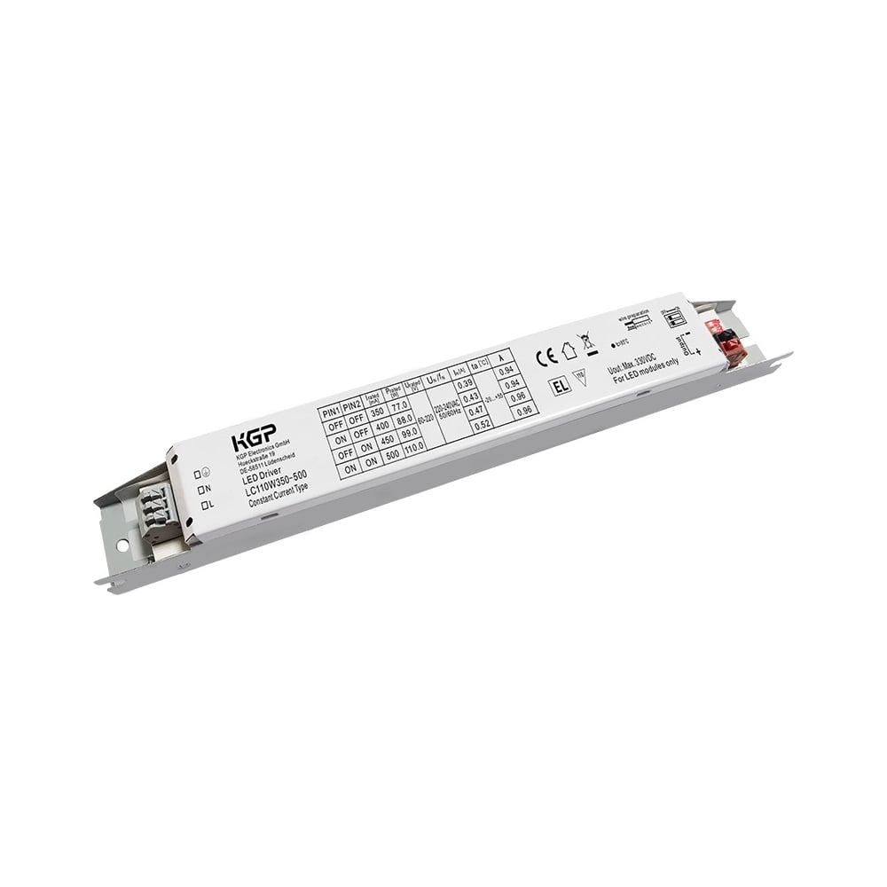 Изображение товара LED-драйвер KGP 110Вт AC-DC LC110W350-500 для светодиодных светильников