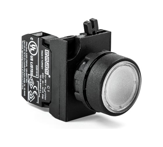 Изображение товара Кнопка с подсветкой-светодиод Emas белая 2НЗ CP252DB