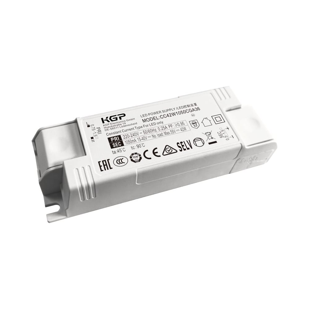 Изображение товара LED-драйвер KGP 18Вт AC-DC CC18W300CGA36 T03754906 для светодиодных лент