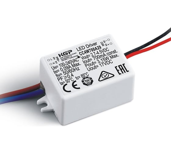 Изображение товара LED-драйвер KGP 3,25Вт AC-DC CC4W500A29 Т03734162