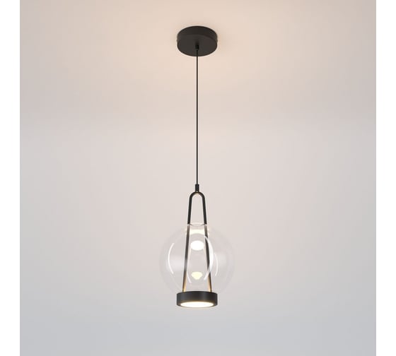 Изображение товара Подвесной светодиодный светильник Eurosvet Frasco со стеклянным плафоном 50267/1 LED черный a069346