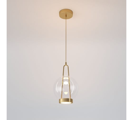 Изображение товара Подвесной светодиодный светильник Eurosvet Frasco со стеклянным плафоном 50267/1 LED латунь a069344