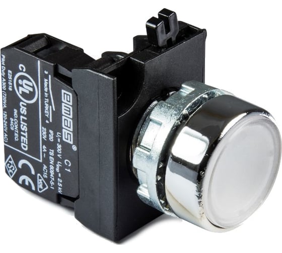 Изображение товара Кнопка с подсветкой-светодиод Emas белая 2НЗ CM252DB