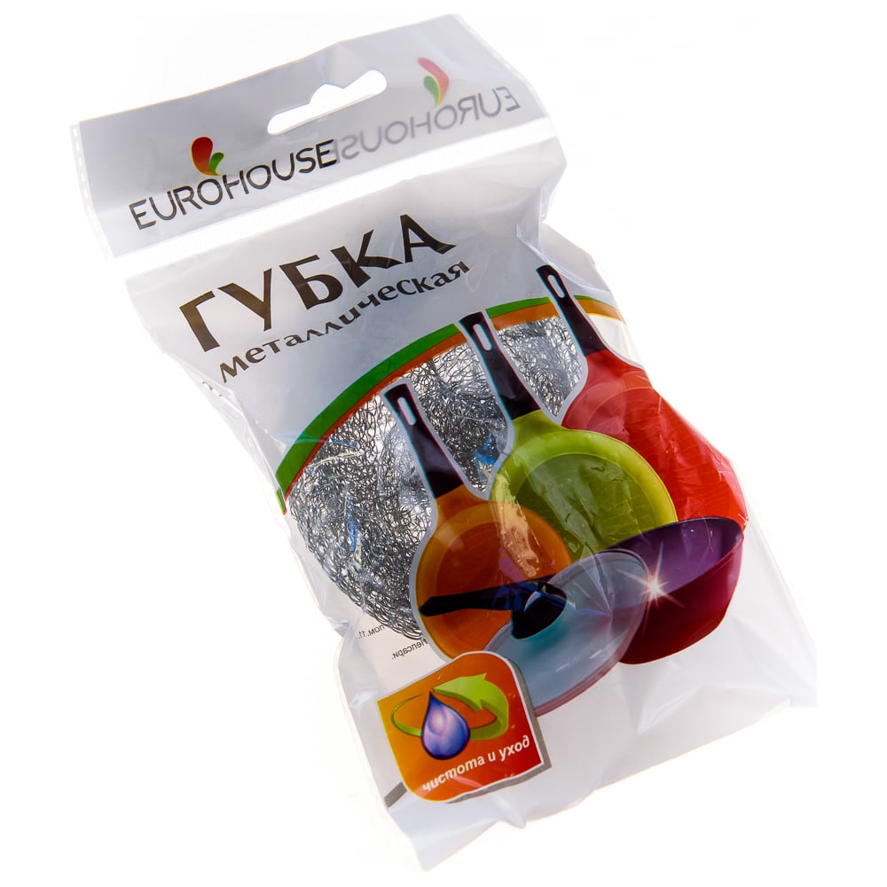 Изображение товара Металлическая оцинкованная плетеная губка EUROHOUSE 15 г 7742