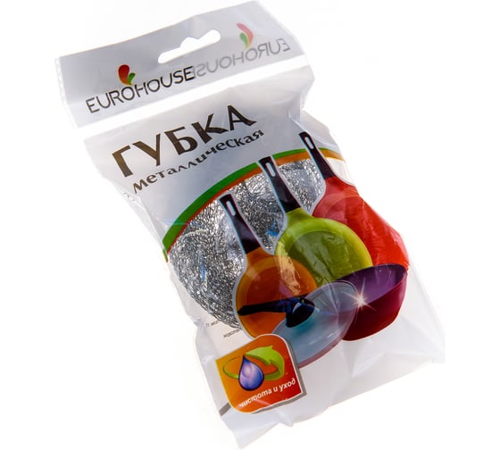 Изображение товара Металлическая оцинкованная плетеная губка EUROHOUSE 15 г 7742