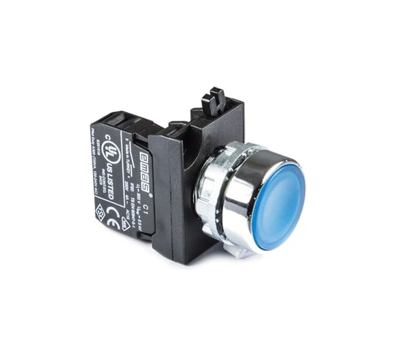 Изображение товара Кнопка с подсветкой-светодиод Emas синяя 1НЗ CM270DM