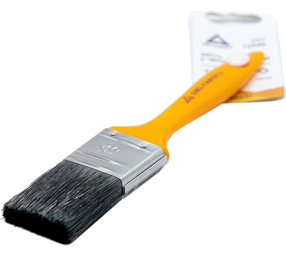 Изображение товара Кисть DeltaRoll с желтой ручкой, черная щетина, 40x13 мм 12940