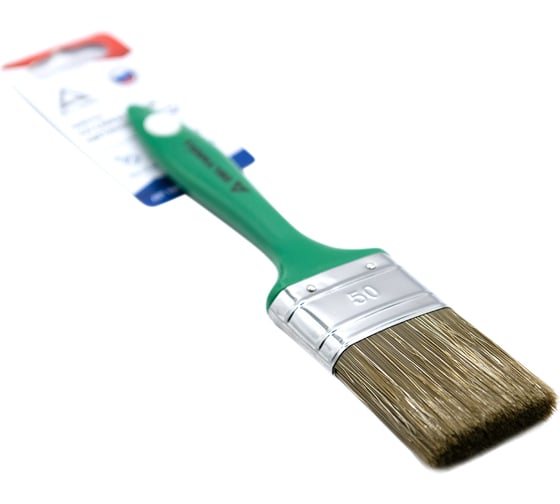 Изображение товара Кисть DeltaRoll с зеленой ручкой, смешанная щетина, 50x14 мм 12850