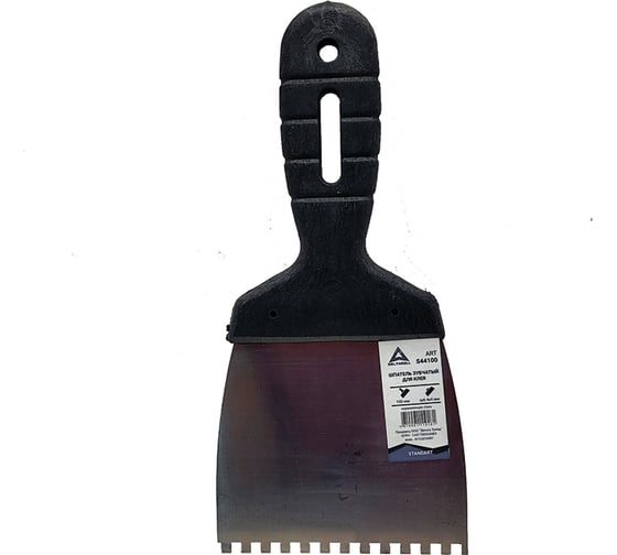 Изображение товара Шпатель для клея DeltaRoll 100 мм, зуб 4х4, нержавеющая сталь S44100