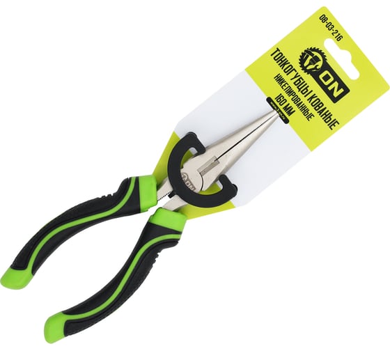 Изображение товара Тонкогубцы ON 160 мм, сталь 45, кованые никелированные 08-03-216