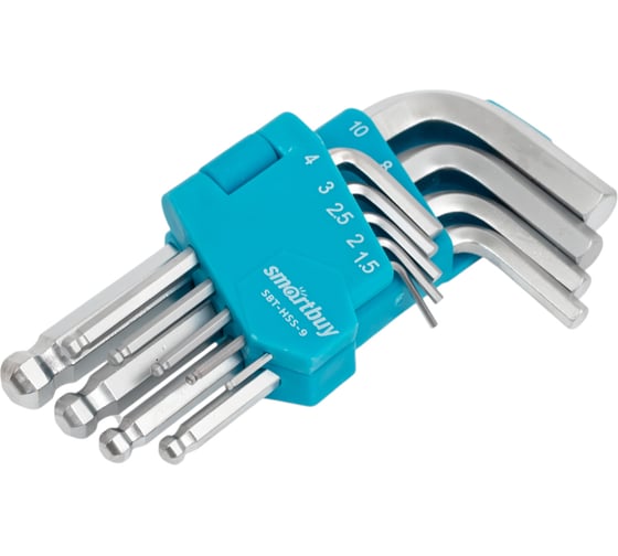 Изображение товара Набор шестигранных ключей Smartbuy HEX c шаром, 9 шт CR-V, SBT-HSS-9