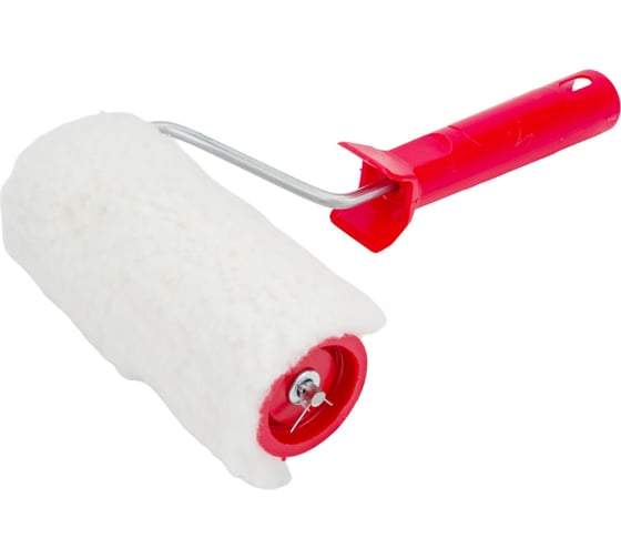 Изображение товара Малярный валик РемоКолор с рукояткой Ягнёнок, ось 6мм, D48мм, 150мм, 04-2-415