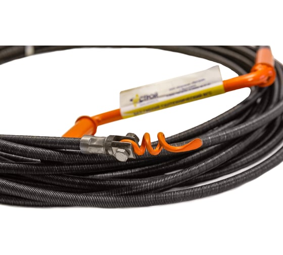 Изображение товара Профессиональный сантехнический трос ООО Компания Ярстрой с насадкой крючок-зацеп со стальным сердечником диаметр 14 мм, длина 55 метров д14-55-к-з