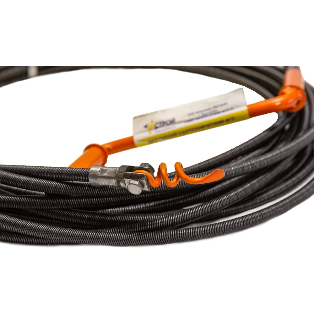 Изображение товара Профессиональный сантехнический трос ООО Компания Ярстрой с насадкой крючок-зацеп со стальным сердечником диаметр 14 мм, длина 40 метров д14-40-к-з