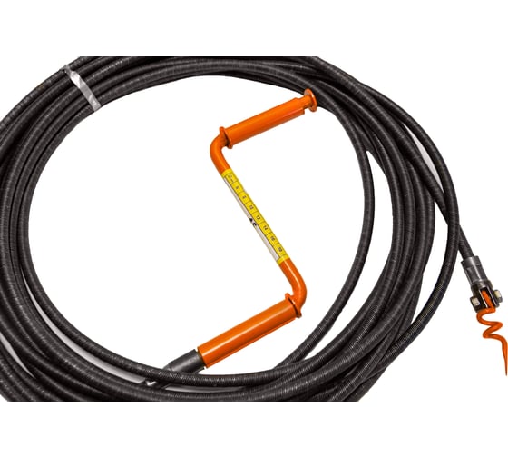 Изображение товара Профессиональный сантехнический трос ООО Компания Ярстрой с насадкой крючок-зацеп со стальным сердечником диаметр 14 мм, длина 35 метров д14-35-к-з