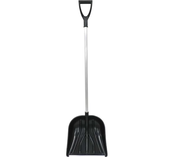 Изображение товара Лопата снегоуборочная ACG Метель 400х400 пластик черная с ал. накладкой ал. черенком и ручкой 1021807