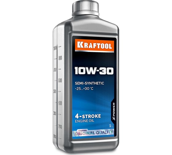 Изображение товара Полусинтетическое масло для 4-тактных двигателей KRAFTOOL 10W-30 1 л 41510-1