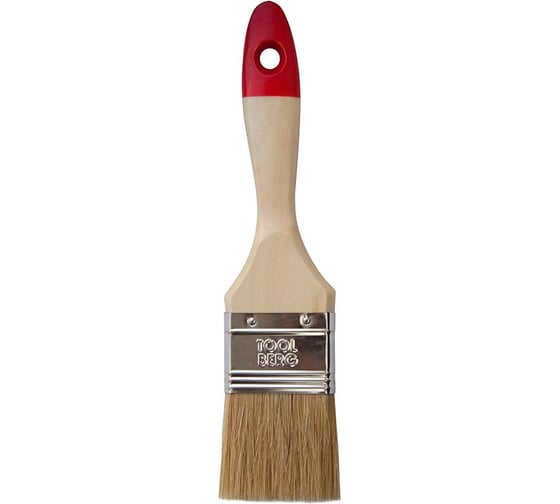 Изображение товара Кисть плоская Toolberg Классик-Эксперт, натуральная щетина, дер. рук., 75мм, ЛА-00003373