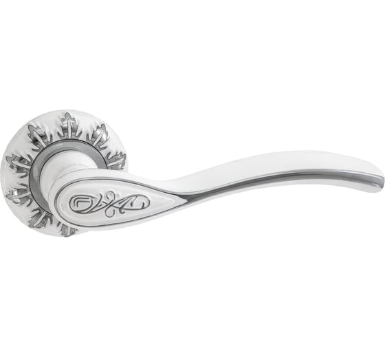 Изображение товара Дверная ручка Ренц Флория супер белый/хром блестящий INDH 17-10 SW/CP