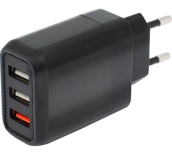 Изображение товара Сетевое зарядное устройство OXION QC 30Вт-1USB: 5V/3A, 6-9V/2A, 9-12V/1.5A, 2USB+3USB: 5V/2,4A, 5V/2.4A, быстрое, черный, арт. OX-QC304BK